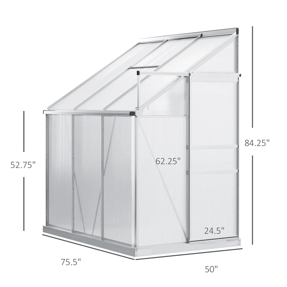 Walkin Garden Polycarbonate Greenhouse Kit With Adjustable Vent Clear HeavyDuty Outdoor Plant Grow  9