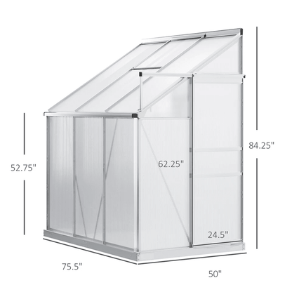 Walkin Garden Polycarbonate Greenhouse Kit With Adjustable Vent Clear HeavyDuty Outdoor Plant Grow  9