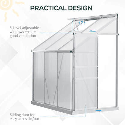 Walkin Garden Polycarbonate Greenhouse Kit With Adjustable Vent Clear HeavyDuty Outdoor Plant Grow  10