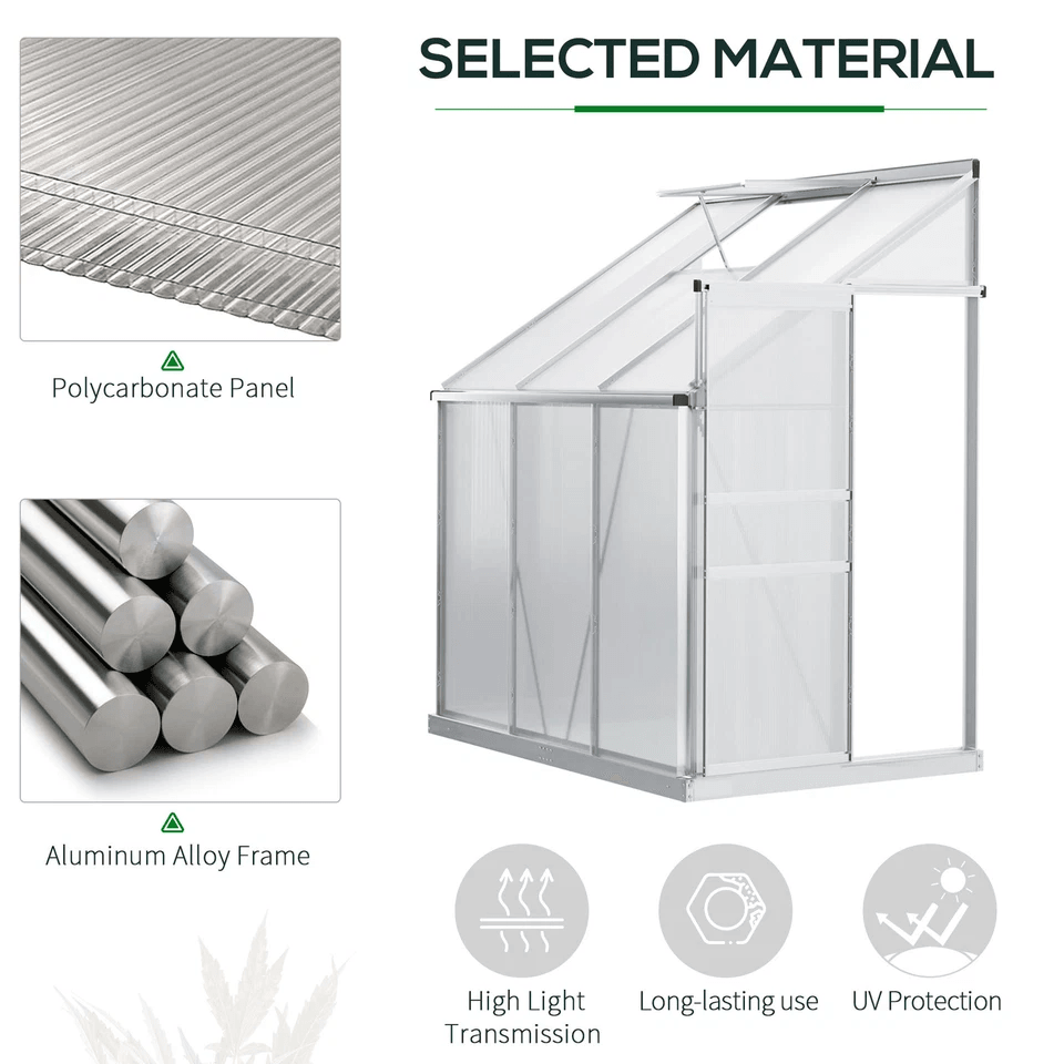 Walkin Garden Polycarbonate Greenhouse Kit With Adjustable Vent Clear HeavyDuty Outdoor Plant Grow  4