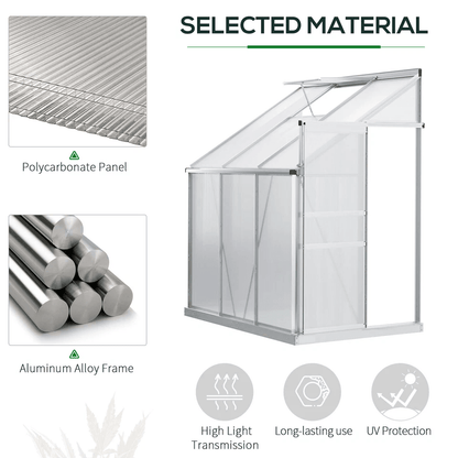 Walkin Garden Polycarbonate Greenhouse Kit With Adjustable Vent Clear HeavyDuty Outdoor Plant Grow  4
