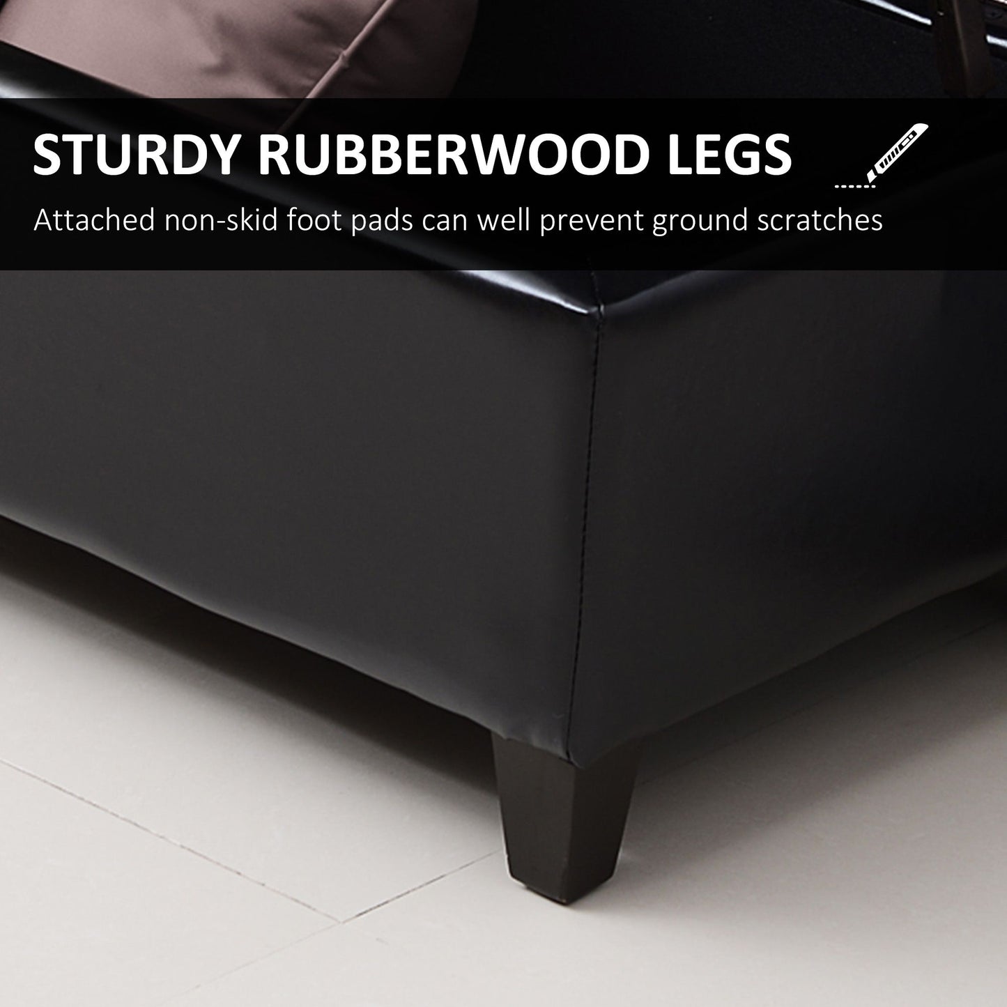 51 Tufted Top Storage Ottoman Bench  Large PU Leather Organizer Chair  Footstool With Ample Space 11