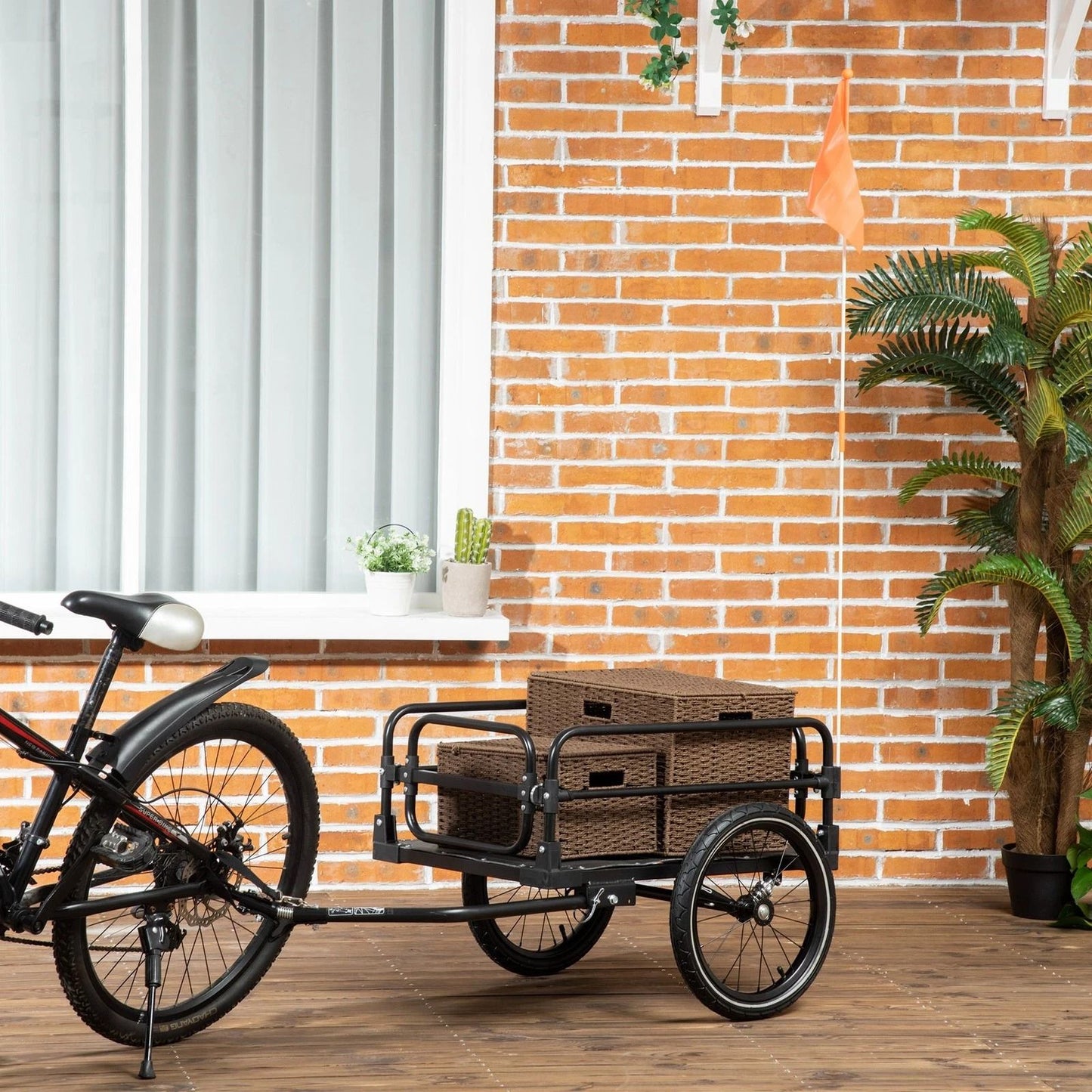 HeavyDuty Bike Cargo Trailer 16 Big Wheels W Suspension  Bike Wagon For Hauling  Transport 1