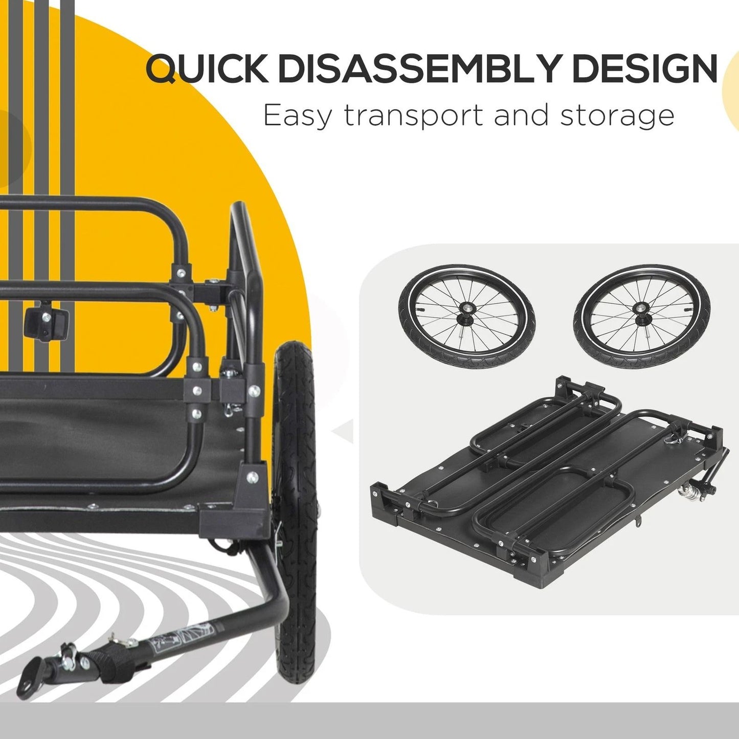 HeavyDuty Bike Cargo Trailer 16 Big Wheels W Suspension  Bike Wagon For Hauling  Transport 4