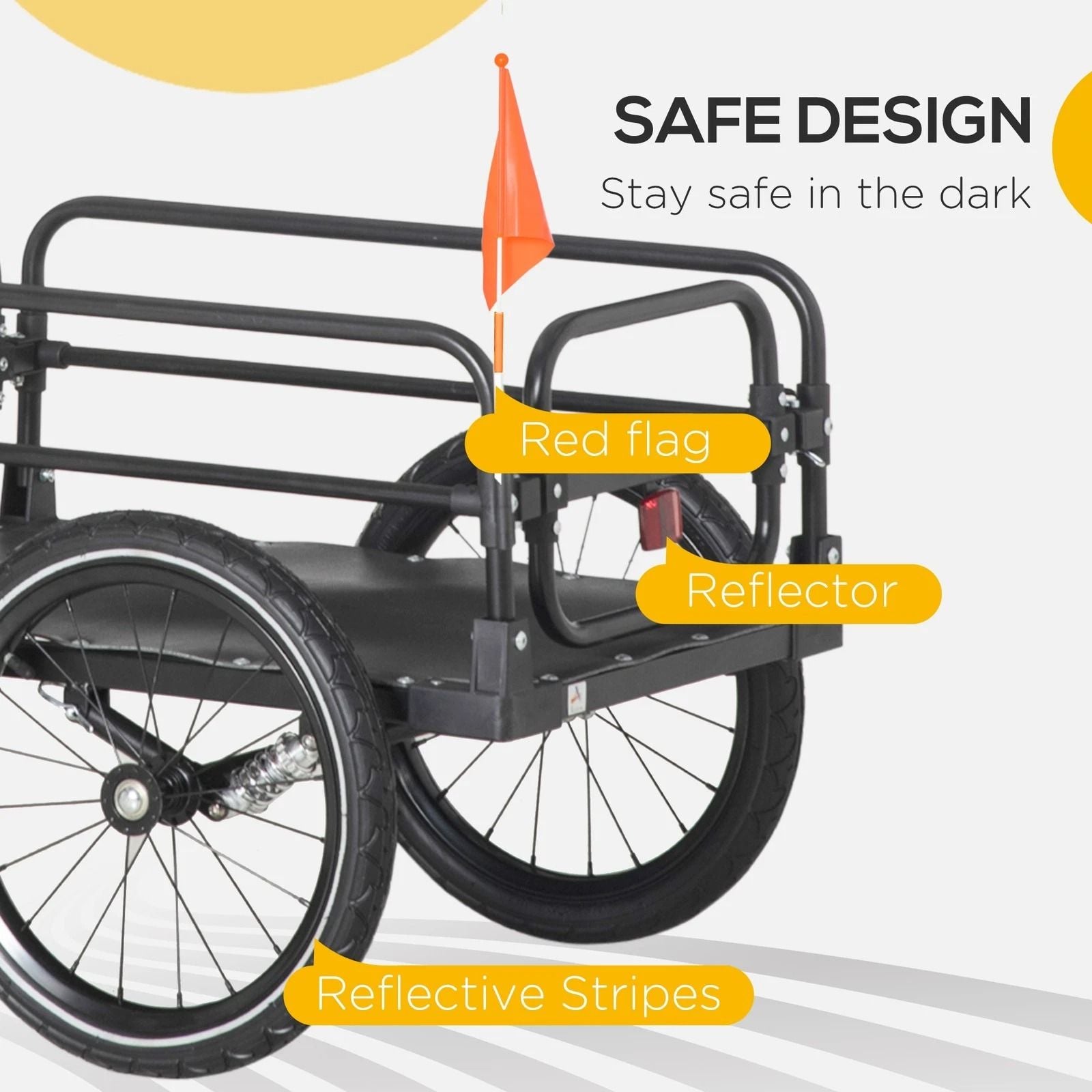 HeavyDuty Bike Cargo Trailer 16 Big Wheels W Suspension  Bike Wagon For Hauling  Transport 3