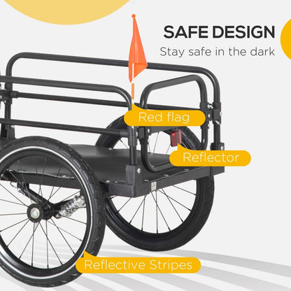 HeavyDuty Bike Cargo Trailer 16 Big Wheels W Suspension  Bike Wagon For Hauling  Transport 3