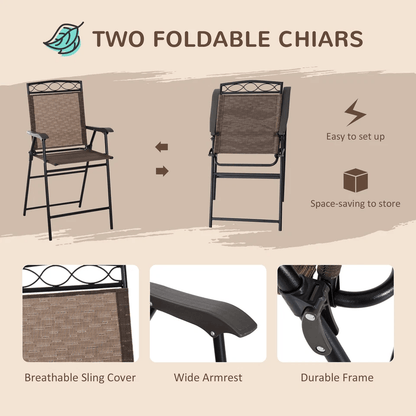 Outdoor Patio Dining Set Furniture With Folding Chairs Table  Adjustable Umbrella 4