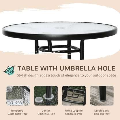 Outdoor Patio Dining Set Furniture With Folding Chairs Table  Adjustable Umbrella 3