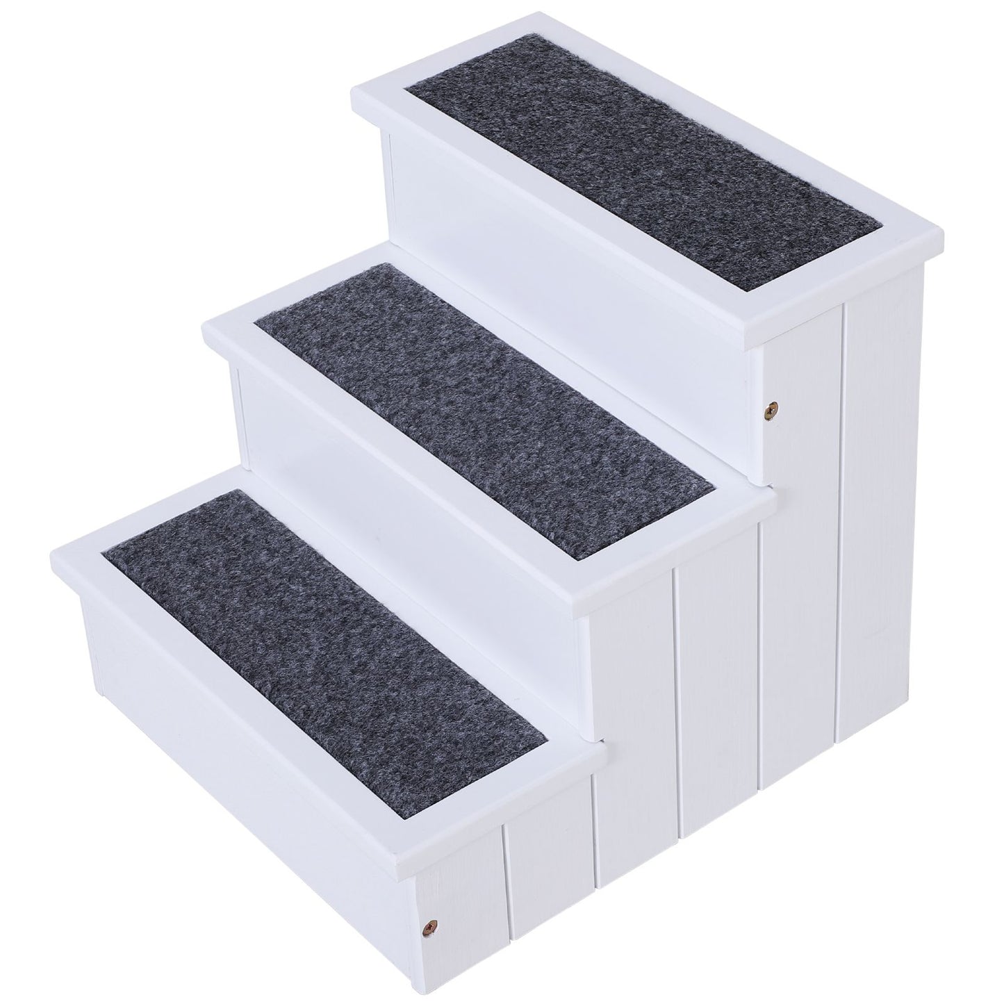 3Step Wood Pet Stairs With NonSlip Carpet  Safe Ramp For Cats  Small Dogs 5