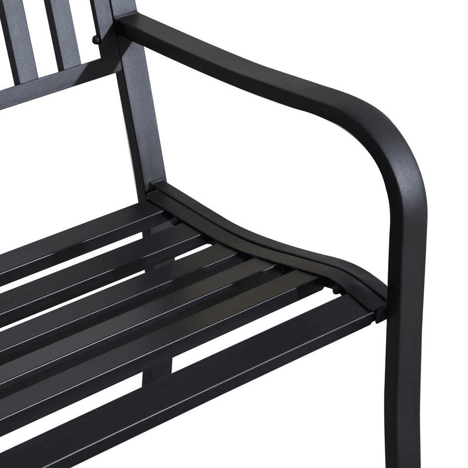 Heavy Duty Outdoor Bench Steel Patio Garden Furniture Park Chair For Backyard Deck  Porch Seating 8