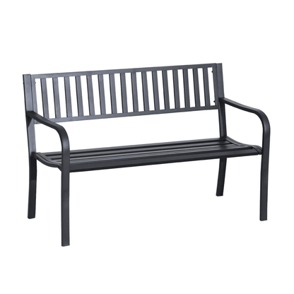 Heavy Duty Outdoor Bench Steel Patio Garden Furniture Park Chair For Backyard Deck  Porch Seating 2