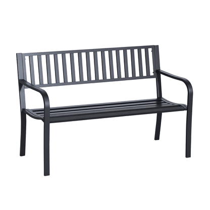 Heavy Duty Outdoor Bench Steel Patio Garden Furniture Park Chair For Backyard Deck  Porch Seating 9