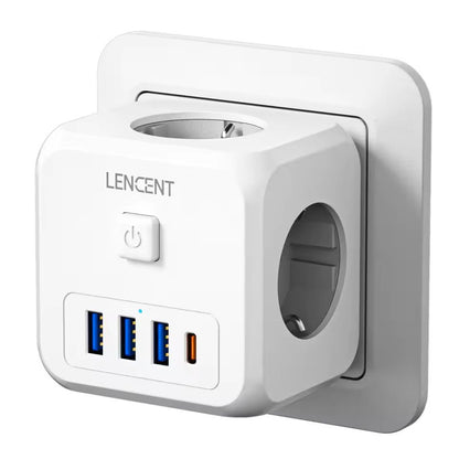 7 In 1 EU Plug Power Strip With USB Fast Charging And Type C PD Port 5