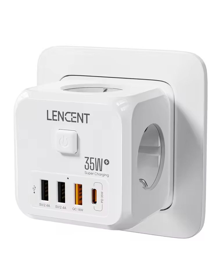 7 In 1 EU Plug Power Strip With USB Fast Charging And Type C PD Port 6