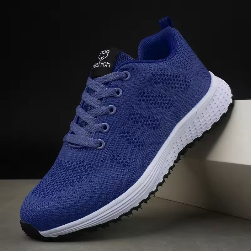 Womens Breathable Knit Lace Up Sneakers For Walking And Outdoor Wear 9