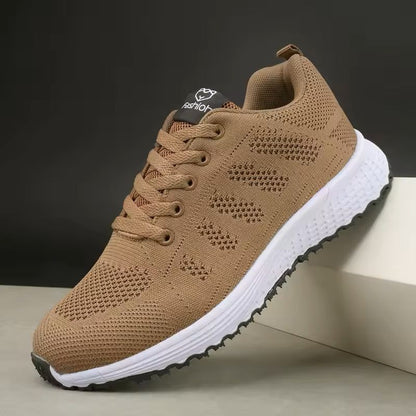 Womens Breathable Knit Lace Up Sneakers For Walking And Outdoor Wear 4