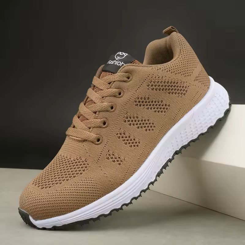 Womens Breathable Knit Lace Up Sneakers For Walking And Outdoor Wear 5