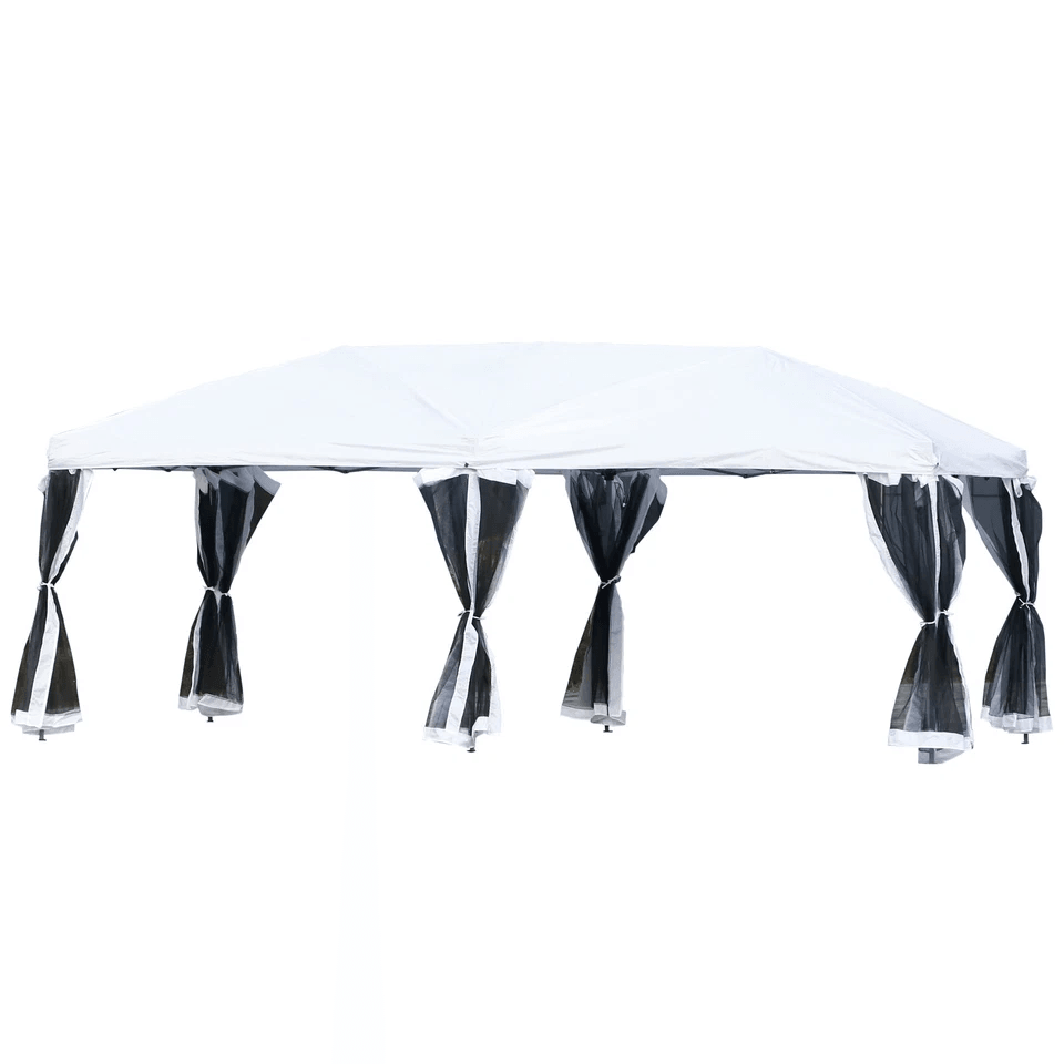 Pop Up Party Tent Gazebo Wedding Canopy With Sidewalls Cream White Outdoor Shade 1