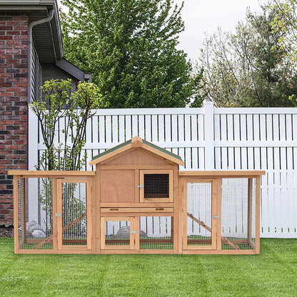 Large Wooden Chicken Coop With Nesting Box  Run Spacious Backyard Hen House For Poultry 1