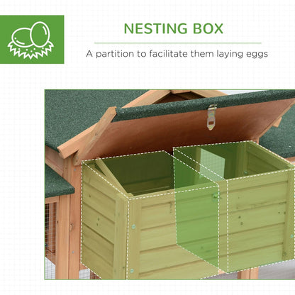 Large Wooden Chicken Coop With Nesting Box  Run Spacious Backyard Hen House For Poultry 4