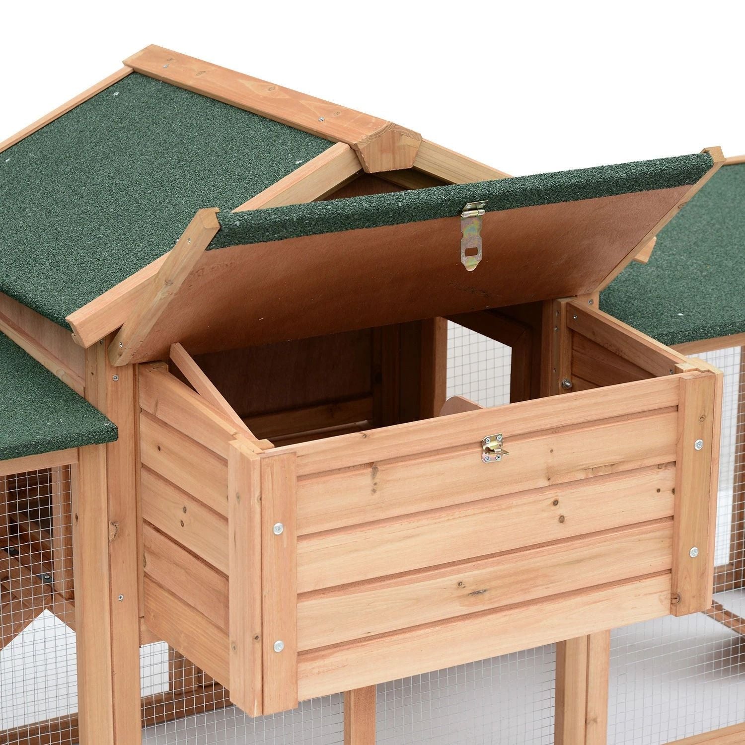 Large Wooden Chicken Coop With Nesting Box  Run Spacious Backyard Hen House For Poultry 2