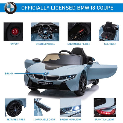Licensed BMW I8 Coupe Electric Kids RideOn Car  6V BatteryPowered Toy Car In Blue For Ages 38 5