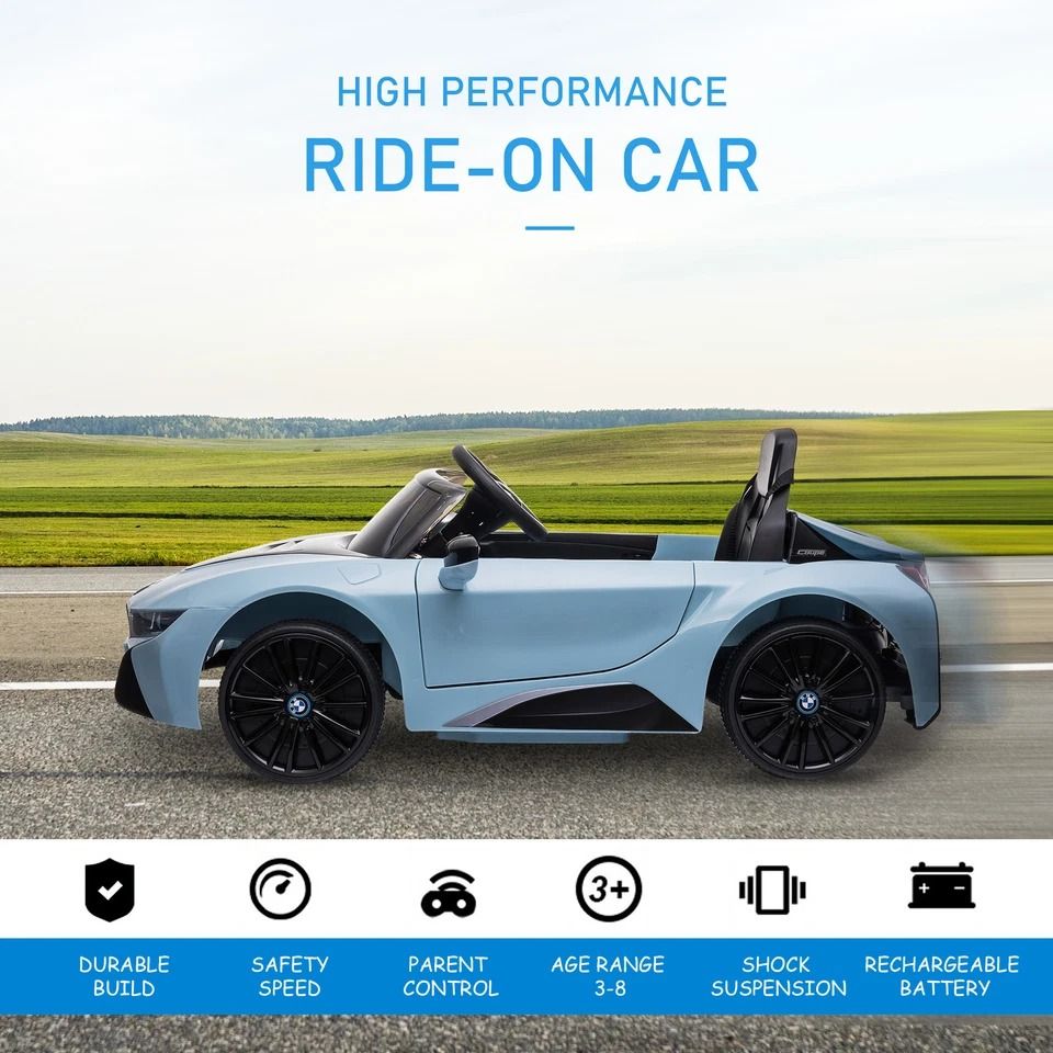 Licensed BMW I8 Coupe Electric Kids RideOn Car  6V BatteryPowered Toy Car In Blue For Ages 38 1