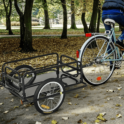 Foldable Steel Frame Bicycle Cargo Trailer Luggage Cart Carrier, Hauler with Universal Hitch