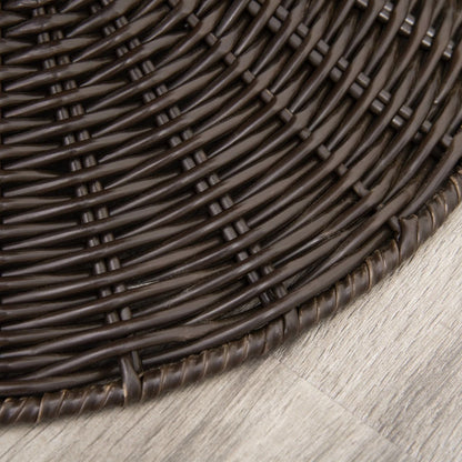 27 Rattan Wicker Elevated Cat House  Cozy Kitty Scratch House With Plush Cushion Boho Pet Bed 9