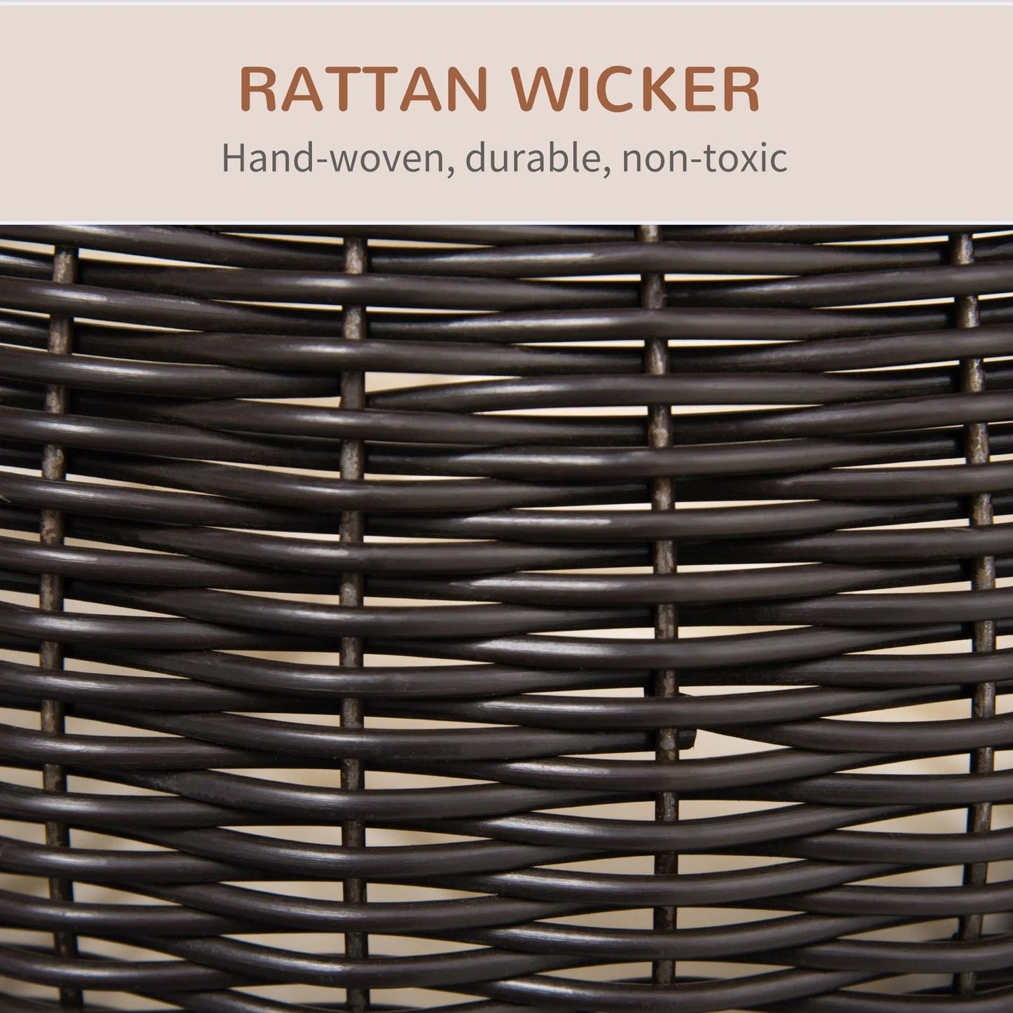 27 Rattan Wicker Elevated Cat House  Cozy Kitty Scratch House With Plush Cushion Boho Pet Bed 7