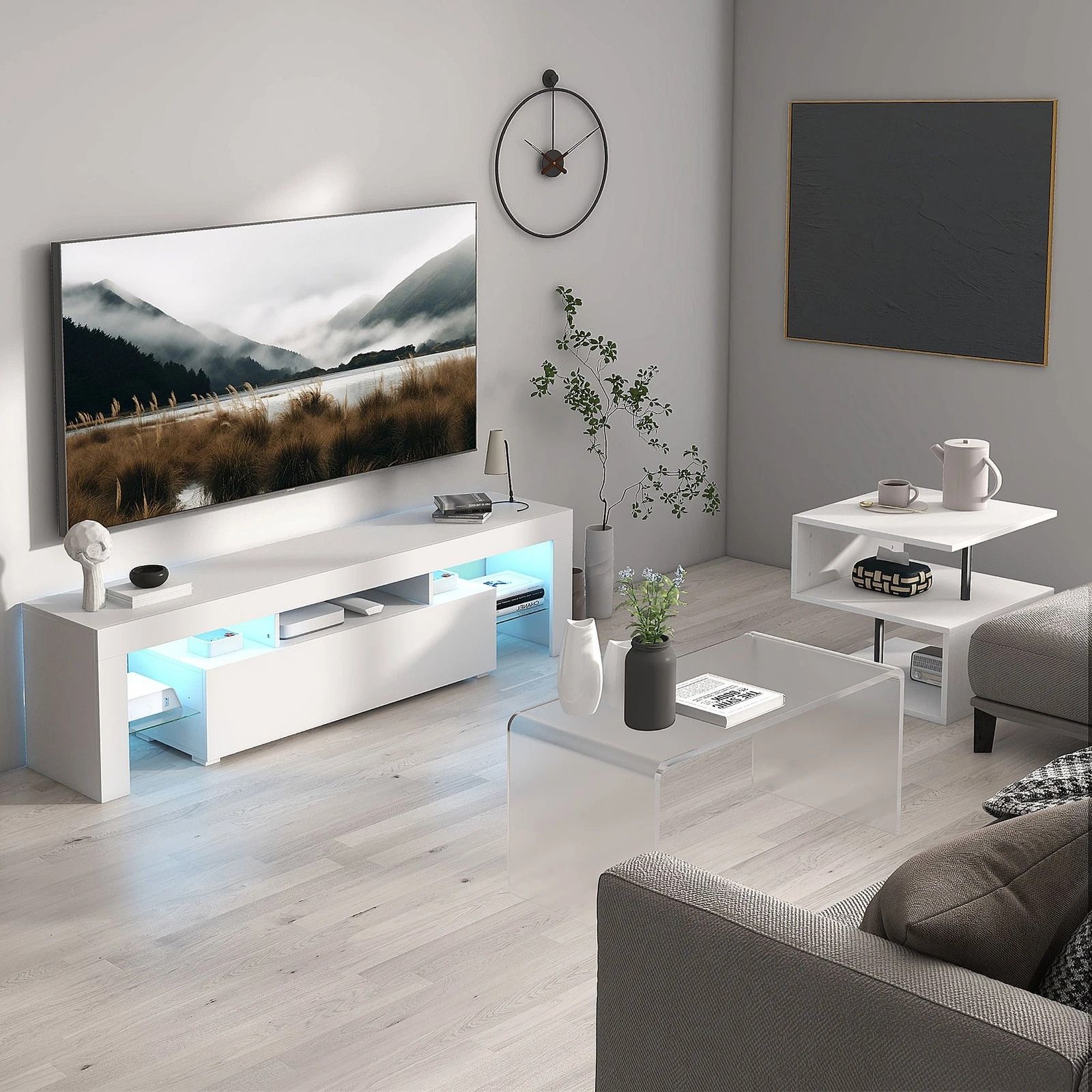 32 Long Acrylic End Side Table  Modern Waterfall Living Room Table For Indoor  Outdoor Use 4