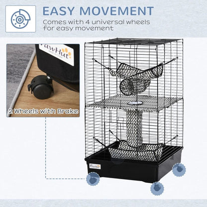 Ferret Cage With Wheels Hammocks  Tunnels MultiLevel Small Pet Play House Habitat 5