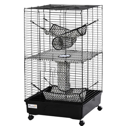 Ferret Cage With Wheels Hammocks  Tunnels MultiLevel Small Pet Play House Habitat 6