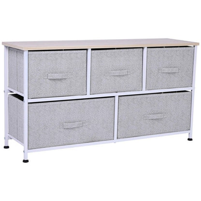 40 Storage Cube Dresser Unit With 5 Fabric Drawer Bins  Sleek Shelf Organizer For Home  Office 2