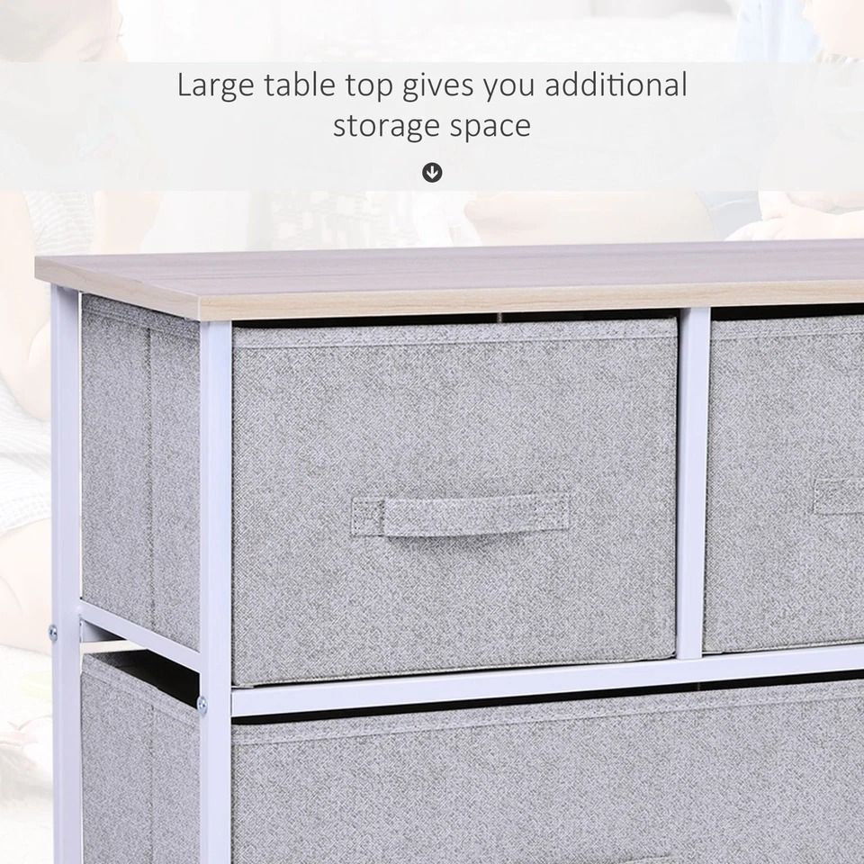 40 Storage Cube Dresser Unit With 5 Fabric Drawer Bins  Sleek Shelf Organizer For Home  Office 4