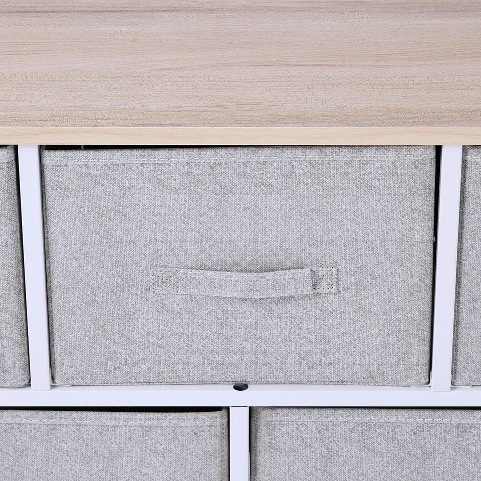 40 Storage Cube Dresser Unit With 5 Fabric Drawer Bins  Sleek Shelf Organizer For Home  Office 6