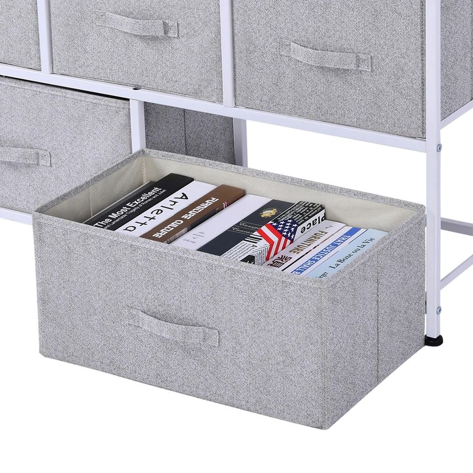 40 Storage Cube Dresser Unit With 5 Fabric Drawer Bins  Sleek Shelf Organizer For Home  Office 7