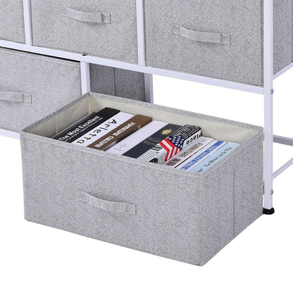 40 Storage Cube Dresser Unit With 5 Fabric Drawer Bins  Sleek Shelf Organizer For Home  Office 7