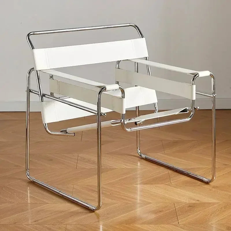 Nordic Vassili Leisure Chair Single Medieval Industrial Style Network Frame With Bauhaus Saddle Lea 6
