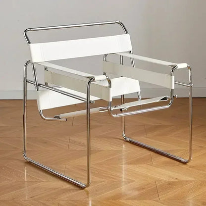 Nordic Vassili Leisure Chair Single Medieval Industrial Style Network Frame With Bauhaus Saddle Lea 6