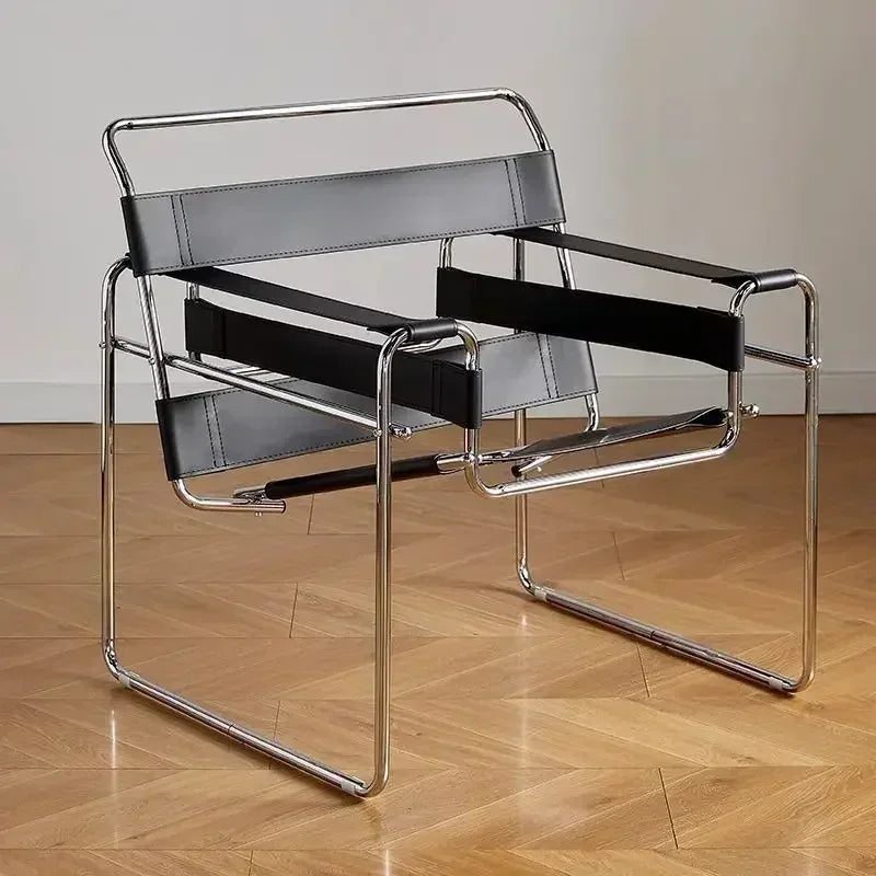 Nordic Vassili Leisure Chair Single Medieval Industrial Style Network Frame With Bauhaus Saddle Lea 7