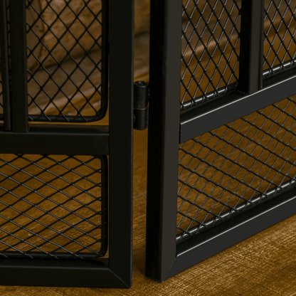 Folding Fireplace Screen Black Home Metal Mesh Fire Spark Guard Protective Fireplace Safety Screen 2