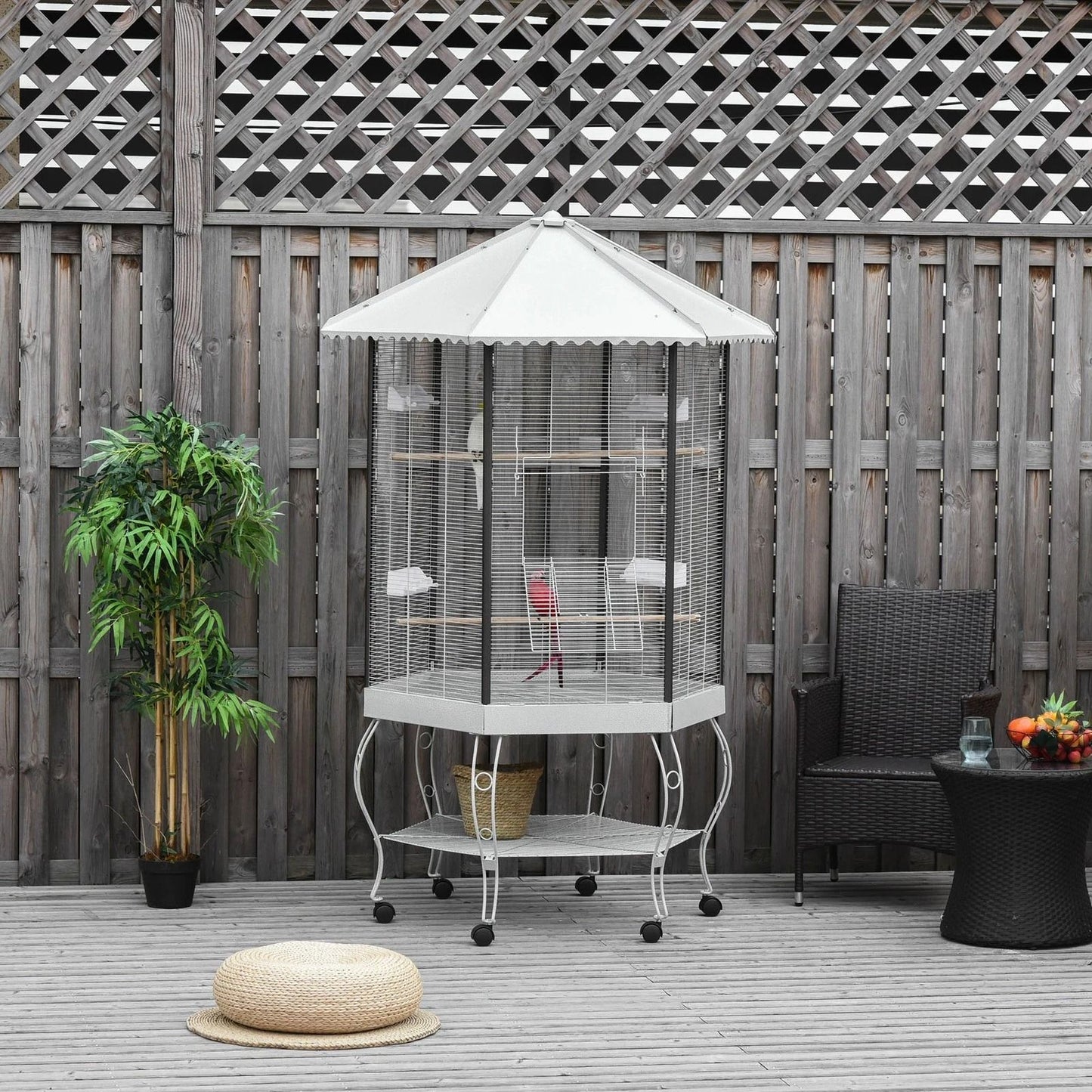 Large Parrot Bird Cage With Stand  Wheels Macaw Aviary For Cockatoo Finch Parakeet 1
