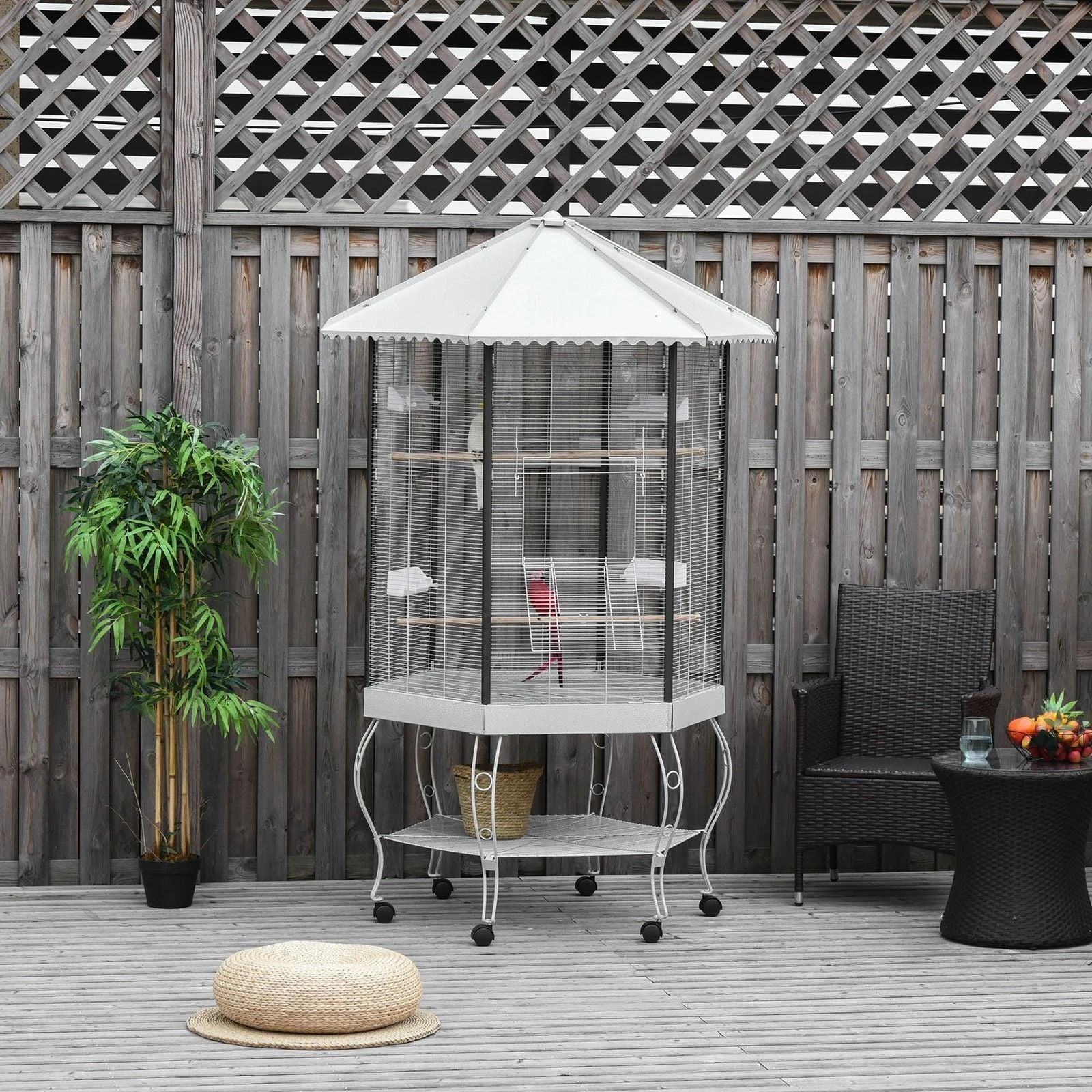 Large Parrot Bird Cage With Stand  Wheels Macaw Aviary For Cockatoo Finch Parakeet 1