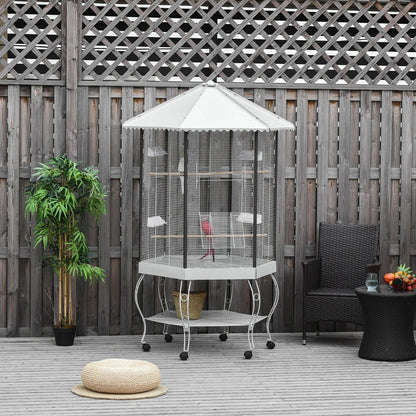 Large Parrot Bird Cage With Stand  Wheels Macaw Aviary For Cockatoo Finch Parakeet 1