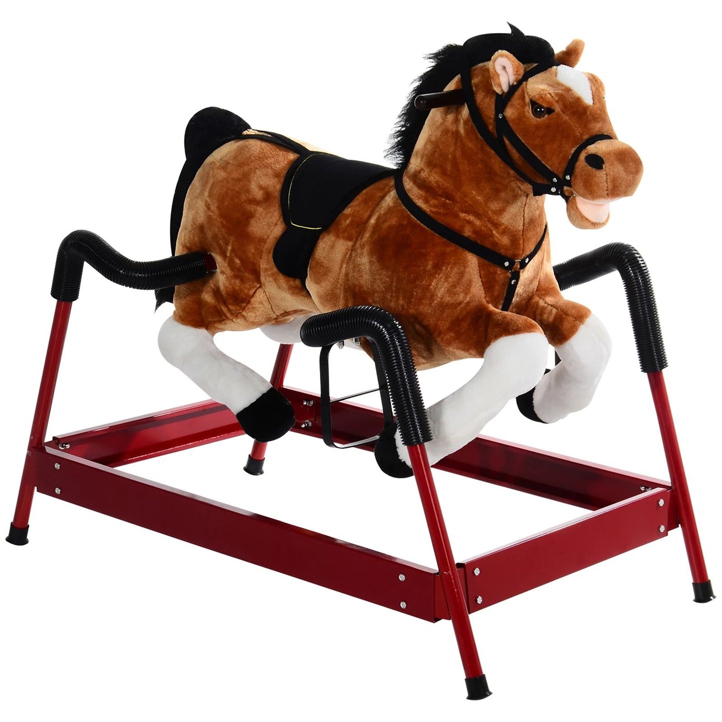 Vintage Rocking Horse Toy Plush Wooden Ride With Sound For Boys  Girls 2