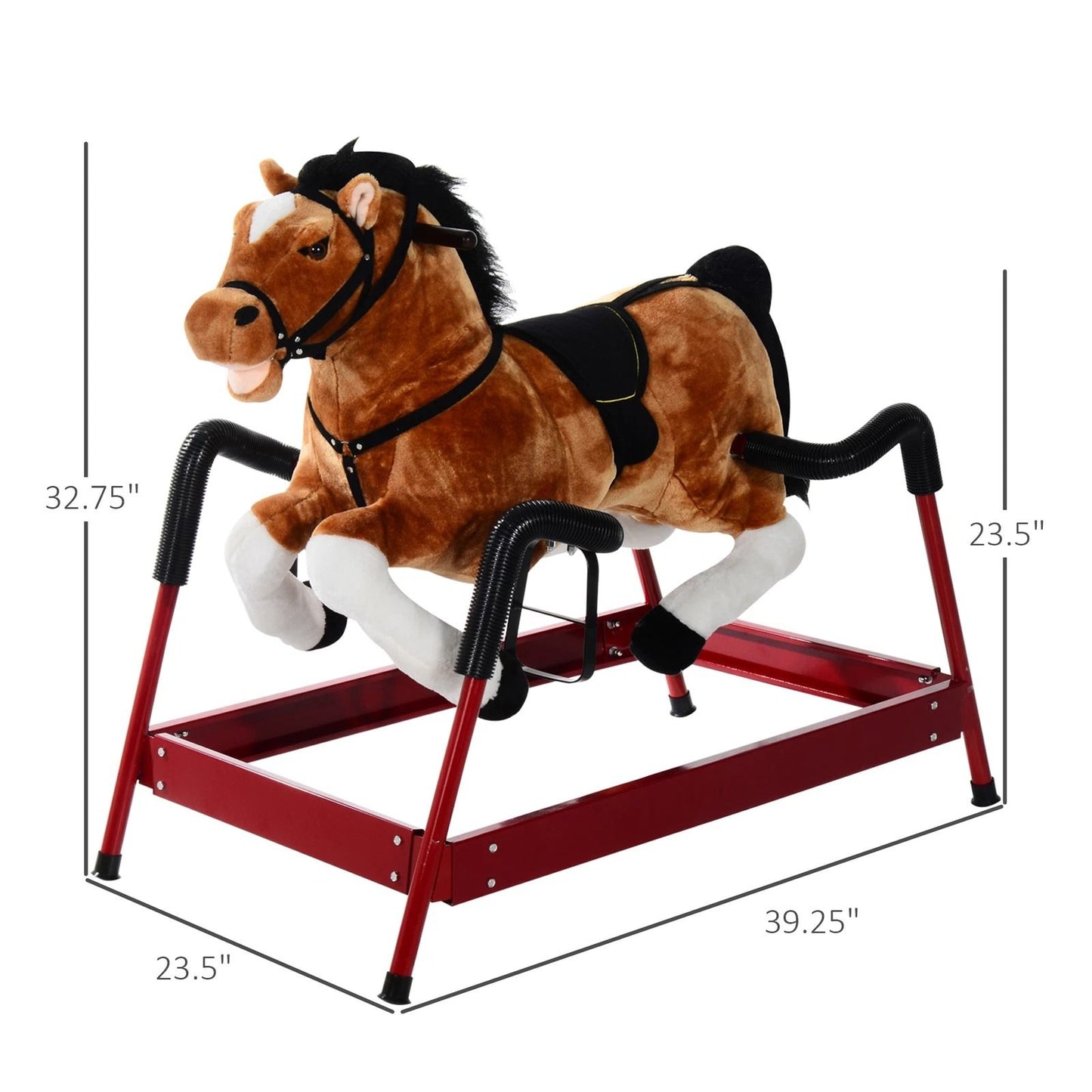 Vintage Rocking Horse Toy Plush Wooden Ride With Sound For Boys  Girls 8