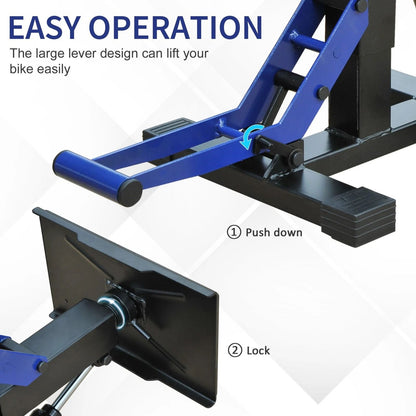 HOMCOM Motorcycle Lift Stand  HeavyDuty Adjustable Steel Repair Rack For Motocross  Dirt Bikes 330  8