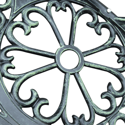 Antique Cast Aluminum Outdoor Patio Garden Bench Rose Design Park Yard Furniture WeatherResistant S