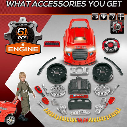 Kids Truck Engine Toy Set Educational Car Maintenance Play For Ages 35 Years 5